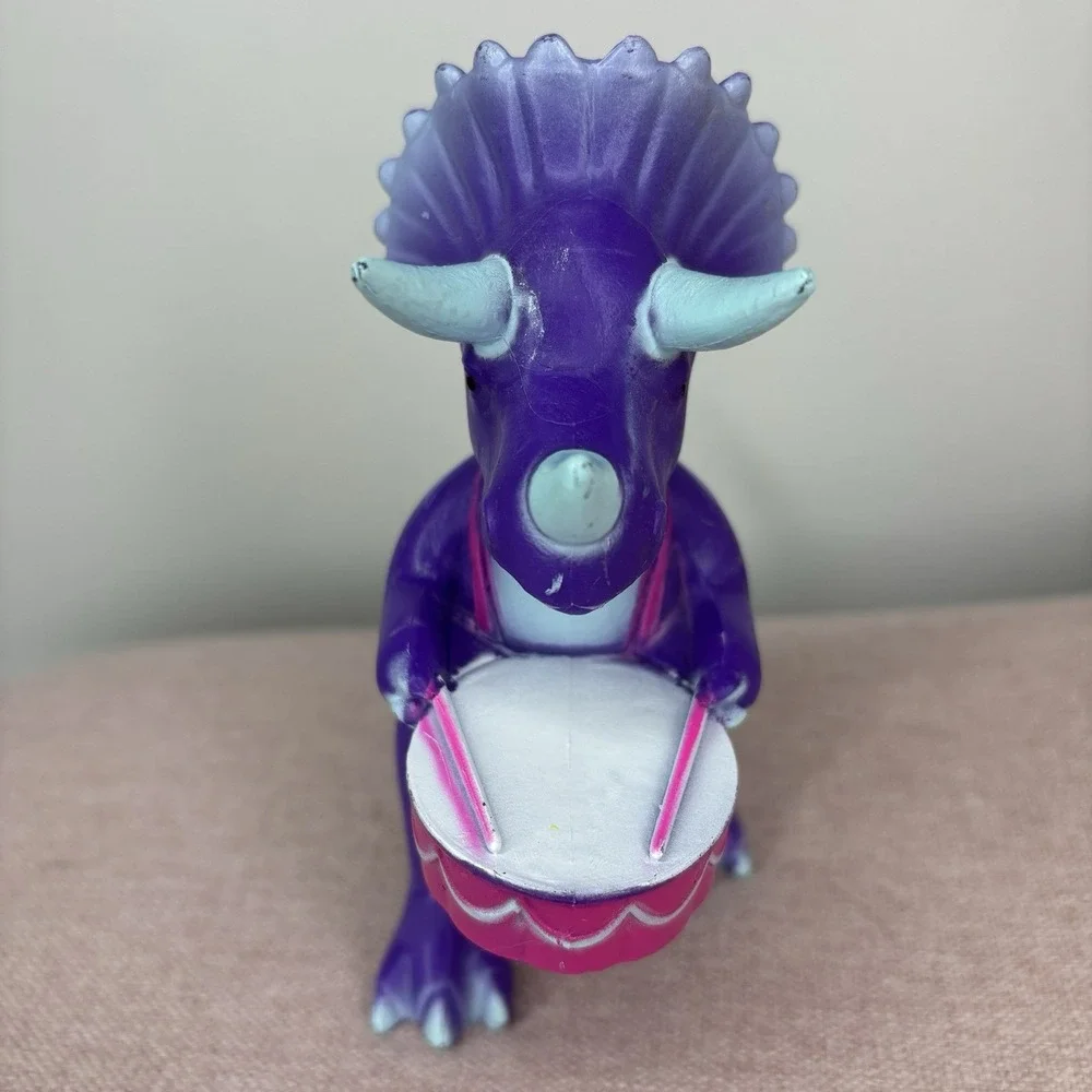 ANKYO Marching Band Dinosaur Triceratops Toy Figure Purple Drum Cake Topper